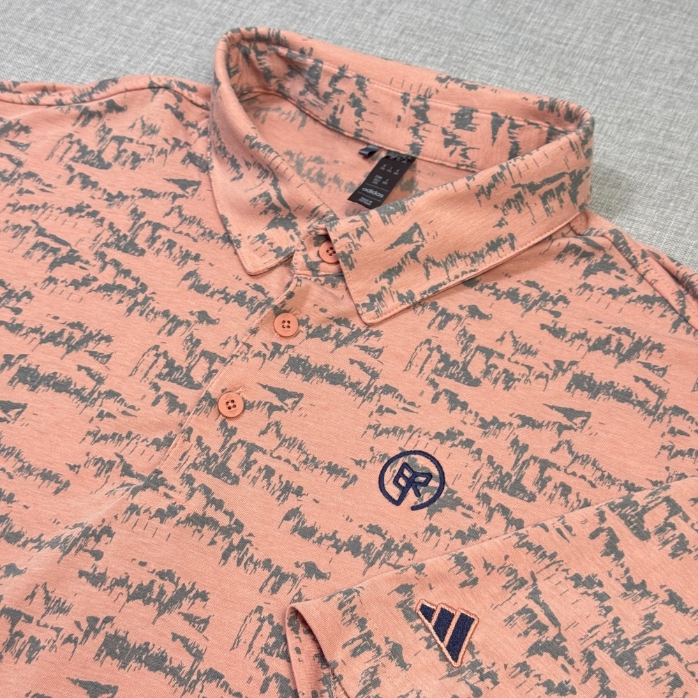 Adidas Camo Golf Polo Shirt Mens Multicolor Pink Graphic‎ Performance
